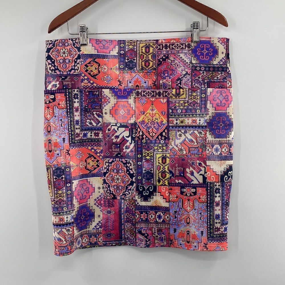 ASOS Paisley Pink/Blue Maternity Skirt size: 10